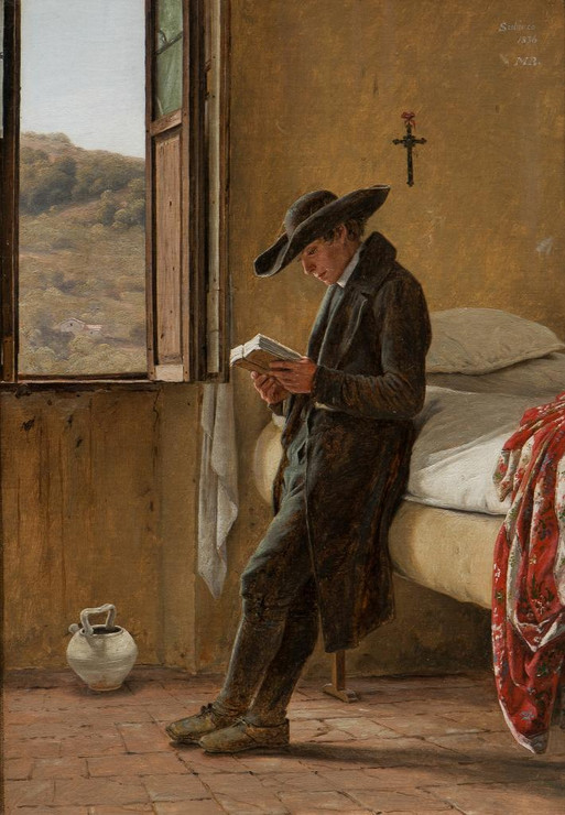 Young Clergyman Reading By Martin R√∏rbye (PRT_7783) - Canvas Art Print - 14in X 20in