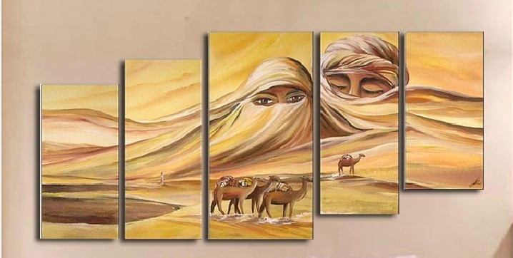 Desert Soul - 67in X 34in (Details Inside),RTCSB_65_6734,Oil Colors,Figurative,Couple,love at desert,Desert Vision