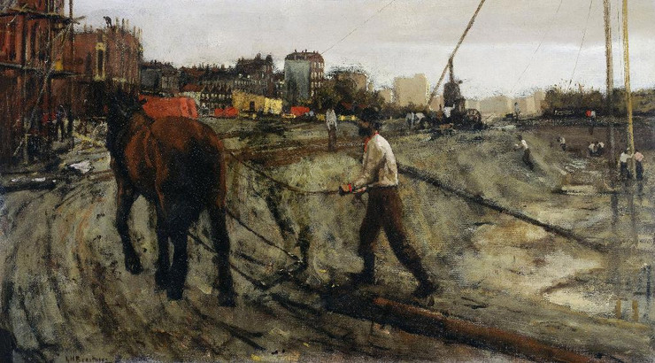 Building Site By George Hendrik Breitner (PRT_7921) - Canvas Art Print - 23in X 13in