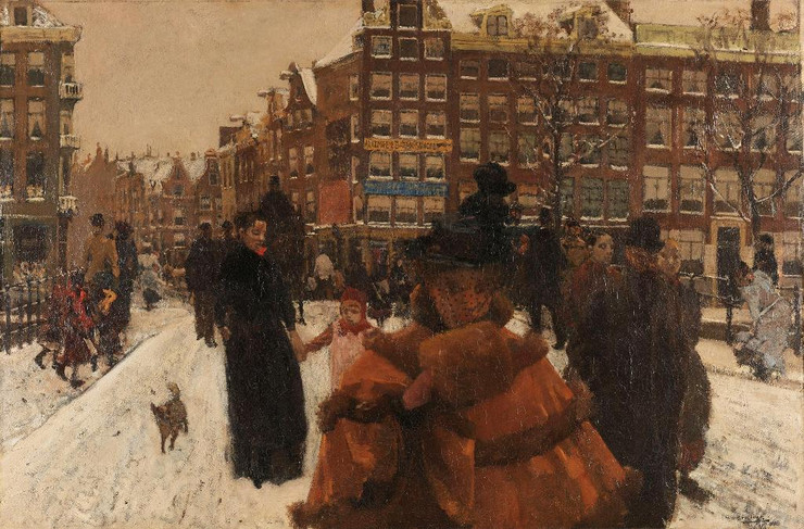 The Singel Bridge At The Paleisstraat In Amsterdam By George Hendrik Breitner (PRT_7956) - Canvas Art Print - 33in X 22in