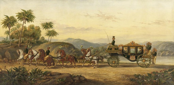 The Coach Of Mangkoe Nagoro IV By Pieter Alardus Haaxman (PRT_7945) - Canvas Art Print - 40in X 20in