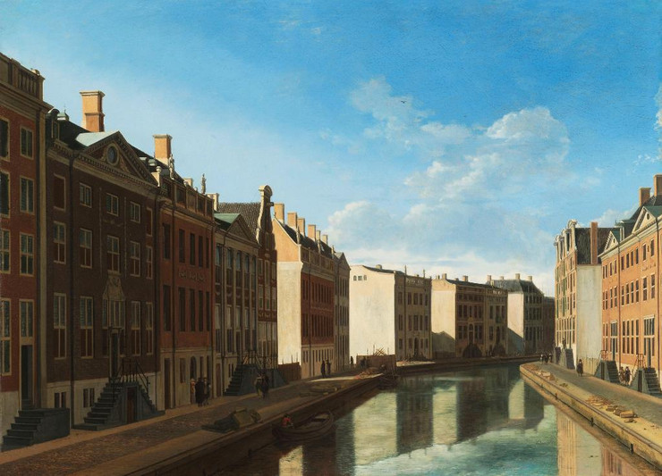 View Of The Golden Bend In The Herengracht By Gerrit Berckheyde (PRT_7964) - Canvas Art Print - 35in X 25in