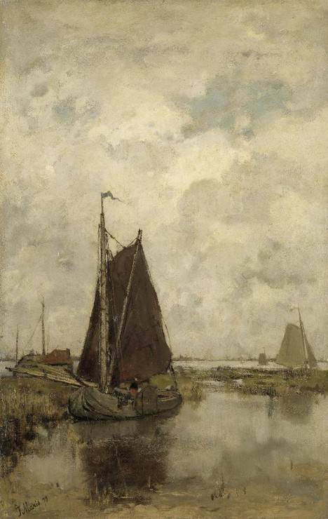 Ships In Dull Weather By Jacob Maris (PRT_7978) - Canvas Art Print - 26in X 41in