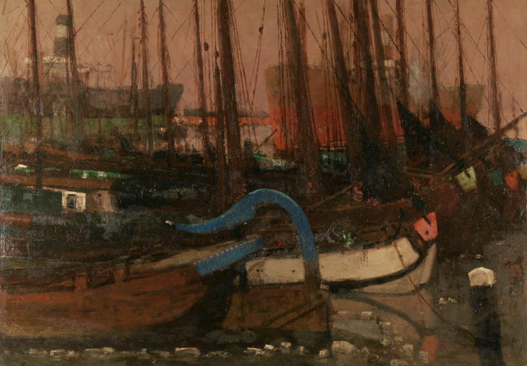 Ships In The Ice By George Hendrik Breitner (PRT_7979) - Canvas Art Print - 40in X 28in