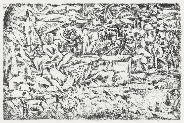 Garden Of Passion (Garten Der Leidenschaft) (1913) By Paul Klee (PRT_8031) - Canvas Art Print - 23in X 15in