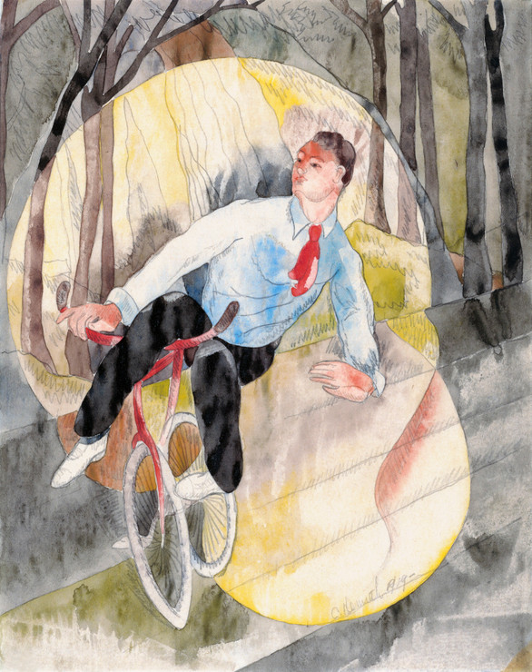 In Vaudeville, The Bicycle Rider (1919) By Charles Demuth (PRT_8083) - Canvas Art Print - 19in X 24in