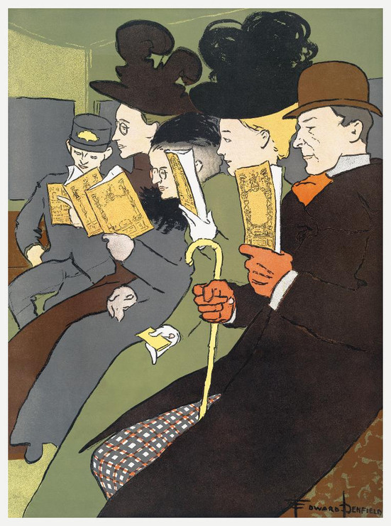 People Reading Books (1895) By Edward Penfield (PRT_8220) - Canvas Art Print - 21in X 28in
