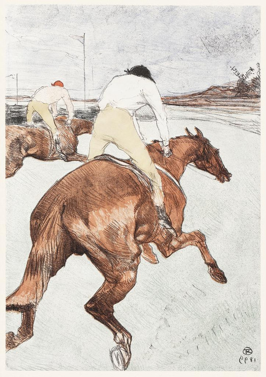 The Jockey By Henri De Toulouse‚ÄìLautrec (PRT_8271) - Canvas Art Print - 28in X 40in