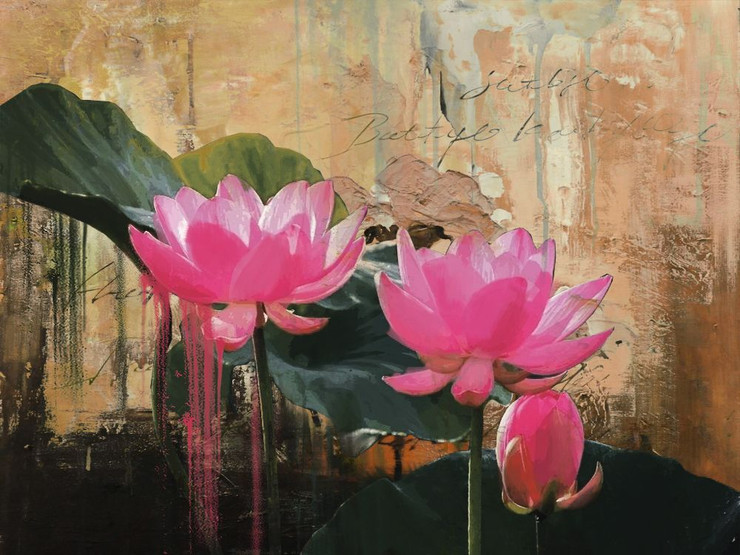 Lotus - 24in X 18in,28FLOWER94_2418,Red, Pink, Orange,Rs.1890,Florals;Latest Collection;By Orientation and Size/Horizontal/Small (18in to 24in);Full Collection