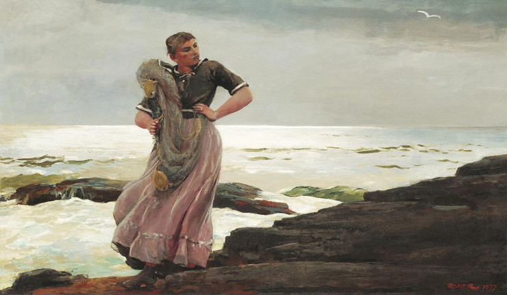 A Light On The Sea (1897) By Winslow Homer (PRT_8309) - Canvas Art Print - 24in X 14in