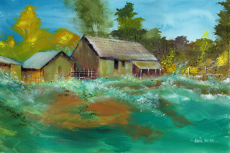 The Village (PRT_924_41900) - Canvas Art Print - 21in X 14in