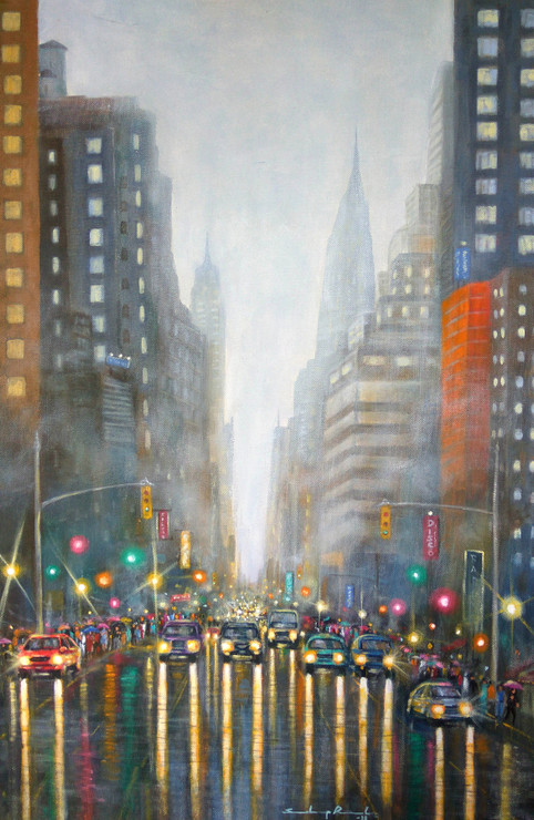 TORONTO -THE CITY OF JOY (ART_5244_56881) - Handpainted Art Painting - 18in X 30in