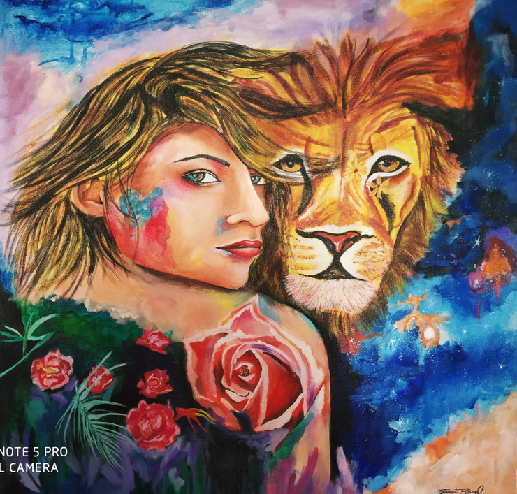 Brave Heart  (ART_7664_57015) - Handpainted Art Painting - 24in X 23in