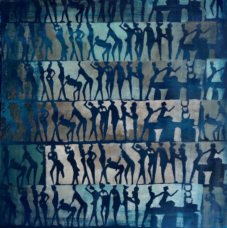 Untitled (ART_8060_57054) - Handpainted Art Painting - 24in X 24in