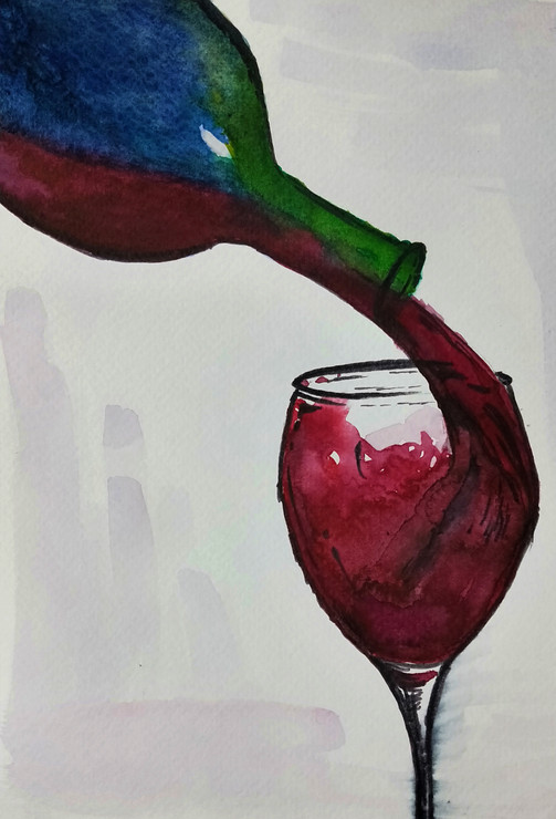LETS PARTY (ART_8056_56968) - Handpainted Art Painting - 6in X 8in