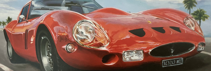 Realistic Car Painting /ART O HOLIC  (ART_3319_56946) - Handpainted Art Painting - 48in X 24in