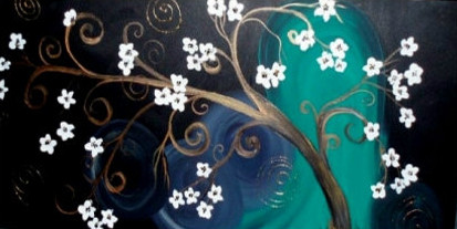 Floral Magic - 40in X 20in,MODERN45_4020,Black, Dark Shades,Rs.2490,Florals;Modern Art;Latest Collection;By Orientation and Size/Horizontal/Large (33in to 40in);Full Collection