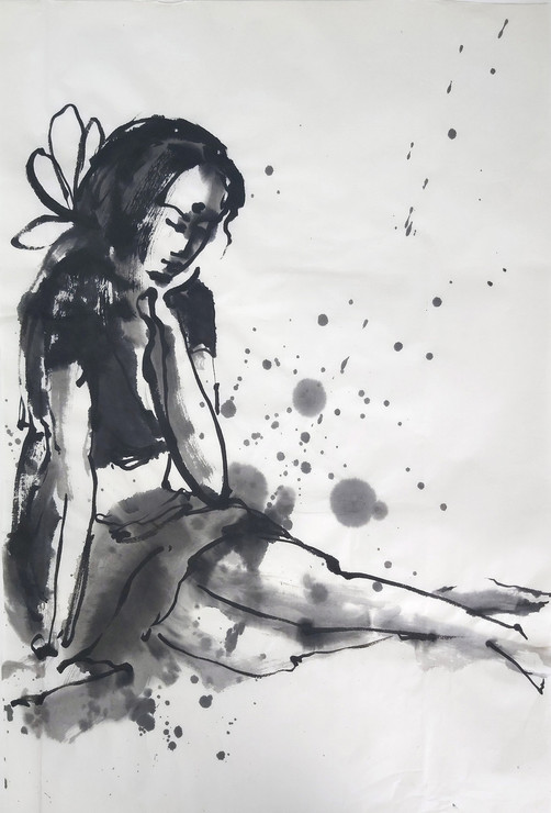 Soondari _8 (ART_6373_57216) - Handpainted Art Painting - 17in X 26in