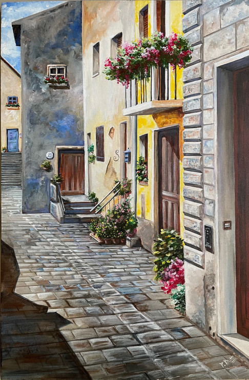 Europe (ART_1316_57182) - Handpainted Art Painting - 24in X 36in