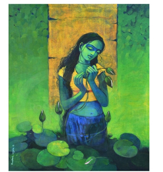 Speechless Love (ART_8075_57722) - Handpainted Art Painting - 36in X 30in