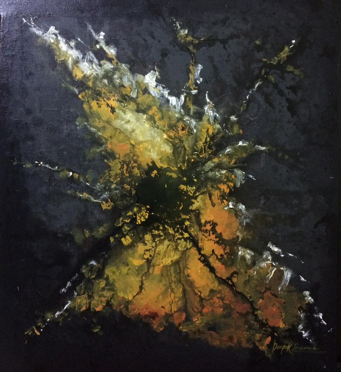 Untitle (ART_7929_55646) - Handpainted Art Painting - 24in X 27in