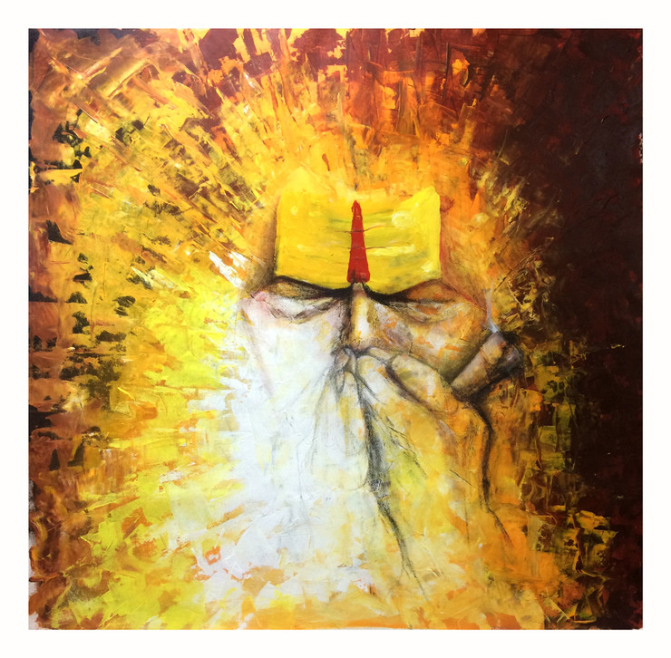 Saadhu (ART_7929_55188) - Handpainted Art Painting - 30in X 30in