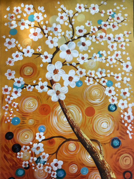 Flower painting  (ART_6706_57999) - Handpainted Art Painting - 24in X 36in