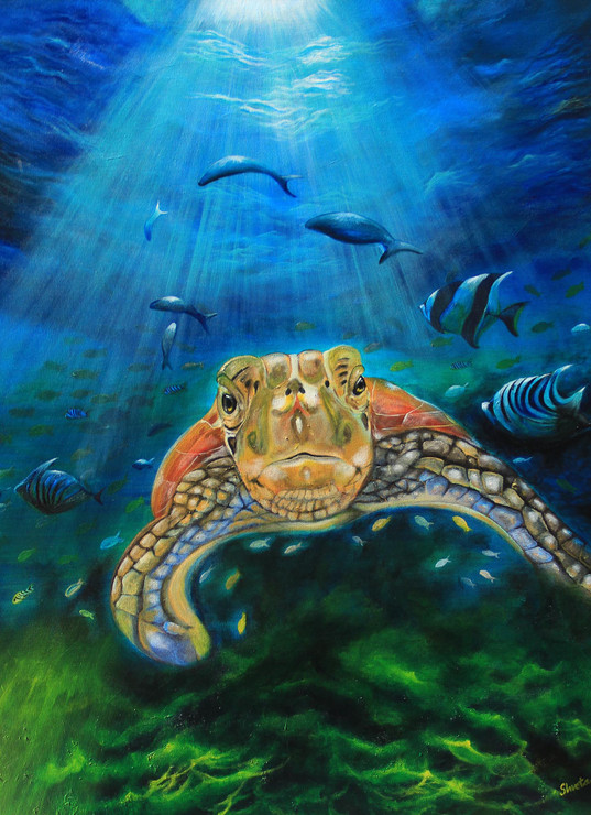 Into the Deep (ART_6584_58218) - Handpainted Art Painting - 36in X 48in