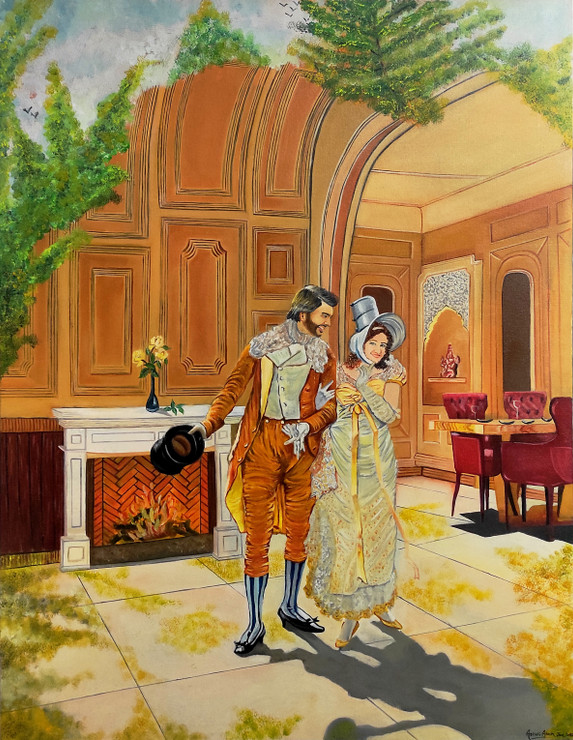 The Vintage Love (ART_5557_58161) - Handpainted Art Painting - 34in X 44in