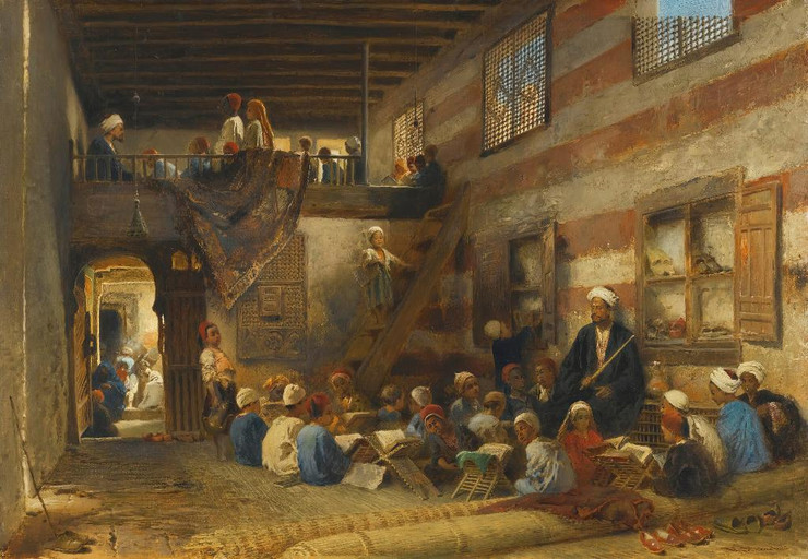 In The Classroom By Konstantin Egorovich Makovsky (PRT_8432) - Canvas Art Print - 25in X 17in