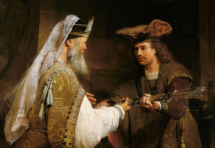 Ahimelech Giving The Sword Of Goliath To David (about 1680s) By Aert De Gelder (PRT_8512) - Canvas Art Print - 41in X 28in