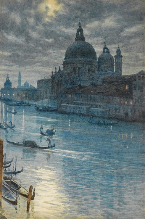 A Moonlight Scene, Venice (1879) By Edward John Poynter (PRT_8505) - Canvas Art Print - 17in X 25in