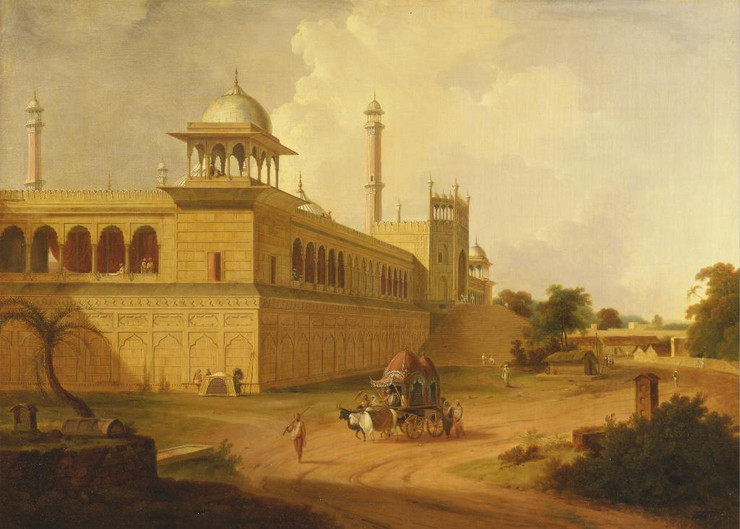 Jami Masjid, Delhi By Thomas Daniell (PRT_8555) - Canvas Art Print - 25in X 18in