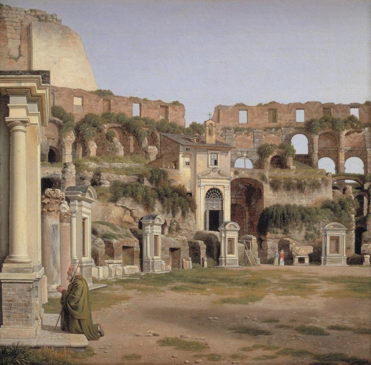 View Of The Interior Of The Colosseum (1816) By CW Eckersberg (PRT_8649) - Canvas Art Print - 26in X 26in