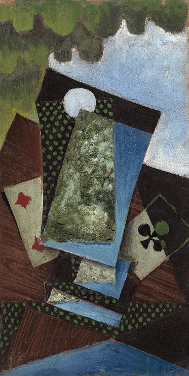 Ace Of Clubs And Four Of Diamonds (1912) By Juan Gris (PRT_8658) - Canvas Art Print - 13in X 26in