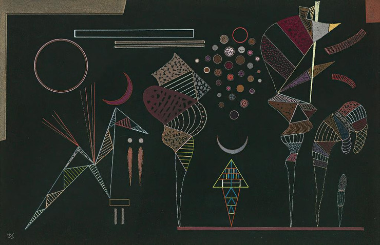 √âtude Pour ‚Äòcontrastes R√©duits‚Äô (1941) By Wassily Kandinsky  (PRT_8684) - Canvas Art Print - 21in X 13in