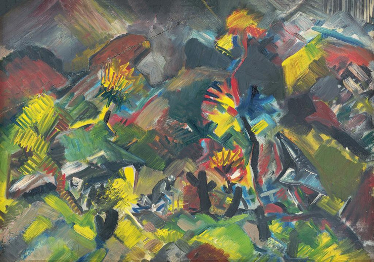 Mountain Landscape (1940) By Arnold Peter Weisz Kub√≠nƒçan (PRT_8889) - Canvas Art Print - 28in X 20in