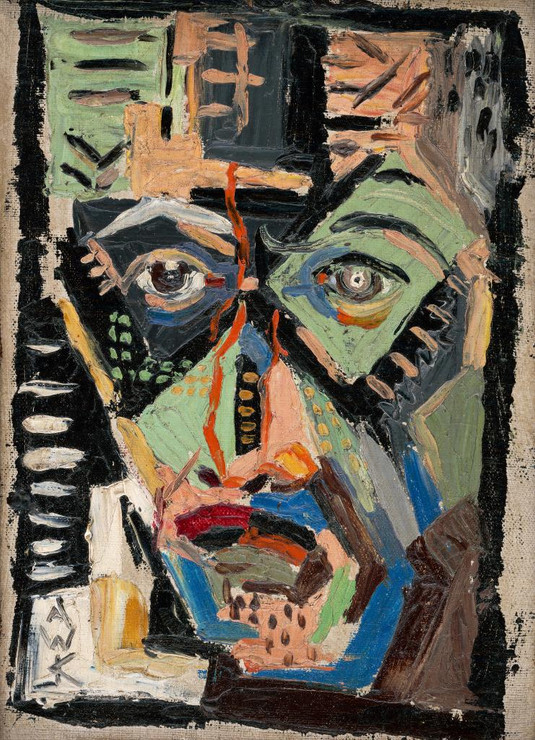 Man‚Äôs Face (1927) By Arnold Peter Weisz Kub√≠nƒçan (PRT_8887) - Canvas Art Print - 21in X 29in