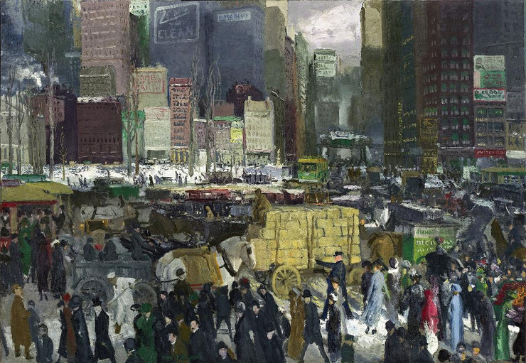 New York (1911) By George Wesley Bellows (PRT_8890) - Canvas Art Print - 23in X 16in