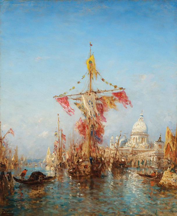 Feast Of The Assumption In Front Of Customs, Venice By F√©lix Ziem (PRT_8987) - Canvas Art Print - 22in X 26in