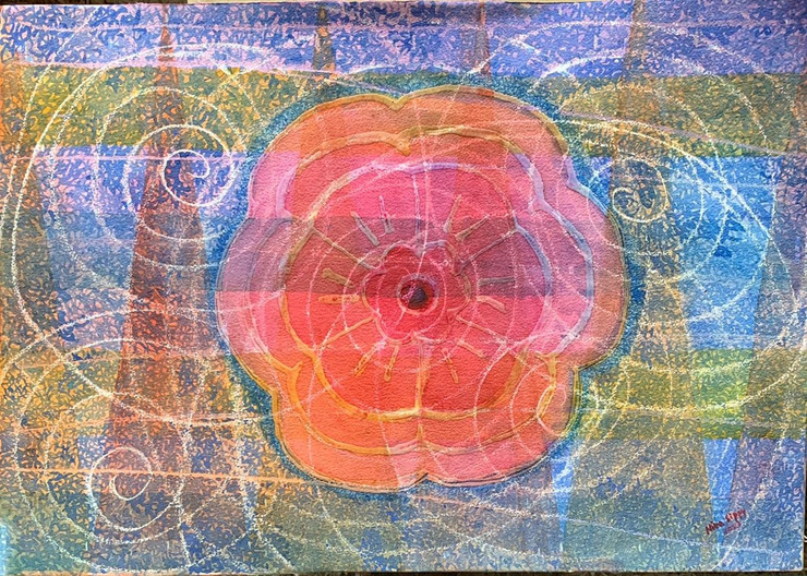 Covid Chakras (ART_165_58470) - Handpainted Art Painting - 20in X 14in