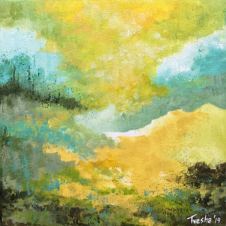 Sunrise II (ART_6676_58396) - Handpainted Art Painting - 10in X 10in