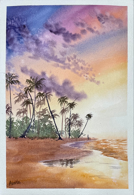 Plantation (ART_8127_58386) - Handpainted Art Painting - 8in X 12in