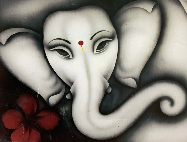 Lord ganesha-01 (ARTOHOLIC) (ART_3319_58292) - Handpainted Art Painting - 36in X 24in