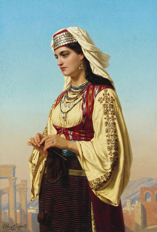 A Greek Beauty (1874) By √âmile Vernet Lecomte (PRT_9020) - Canvas Art Print - 17in X 24in