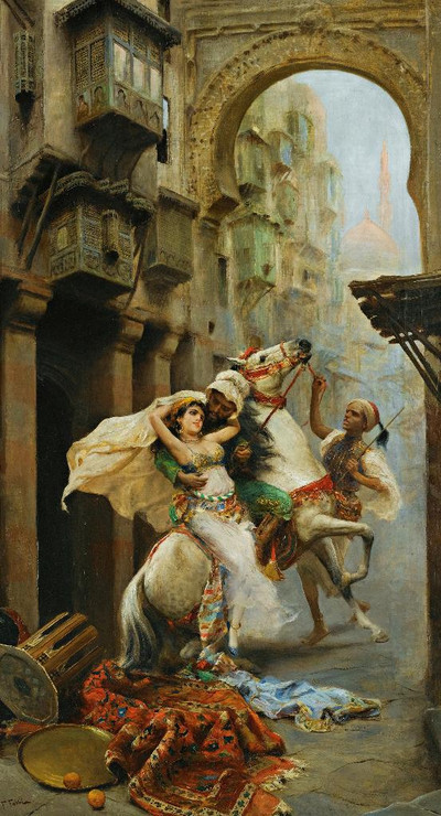 Swept Off Her Feet By Fabio Fabbi (PRT_9053) - Canvas Art Print - 14in X 26in