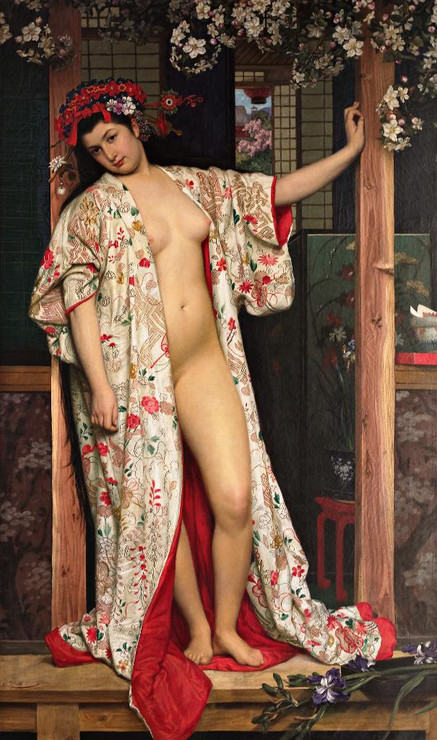 La Japonaise Au Bain (1864) By James Tissot  (PRT_9070) - Canvas Art Print - 15in X 25in