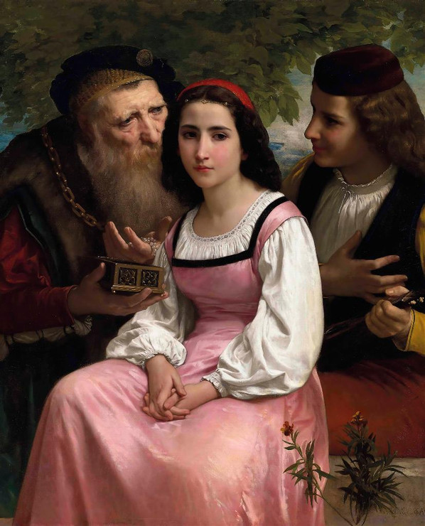 Entre La Richesse Et L‚Äôamour (1869) By WilliamAdolphe Bouguereau (PRT_9232) - Canvas Art Print - 28in X 35in