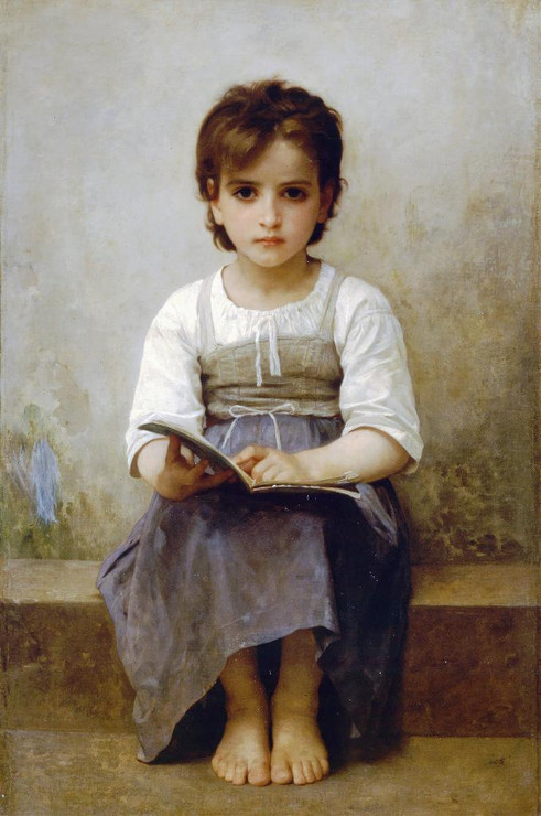 The Hard Lesson (1884) By WilliamAdolphe Bouguereau (PRT_9210) - Canvas Art Print - 21in X 31in