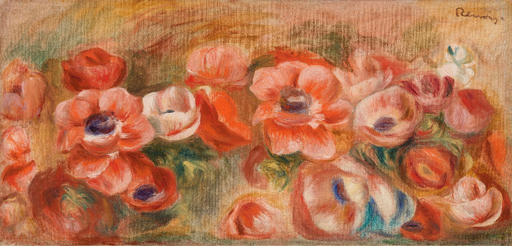 Anemones (An√©mones) (1912) By Pierre Auguste Renoir (PRT_9255) - Canvas Art Print - 31in X 15in